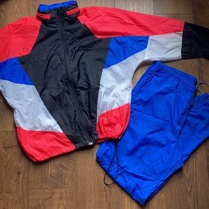 NIKE vintage men’s windbreaker jacket tracksuit joggers red white blue size L